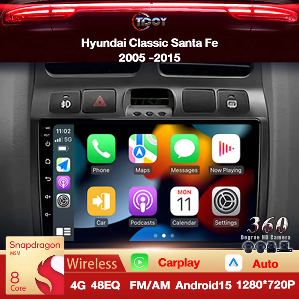 

Autoradio Carplay 2Din Android For Hyundai Classic Santa Fe 2005 -2015 Multimedia Automotive Car Radio Video Player Car Stereo
