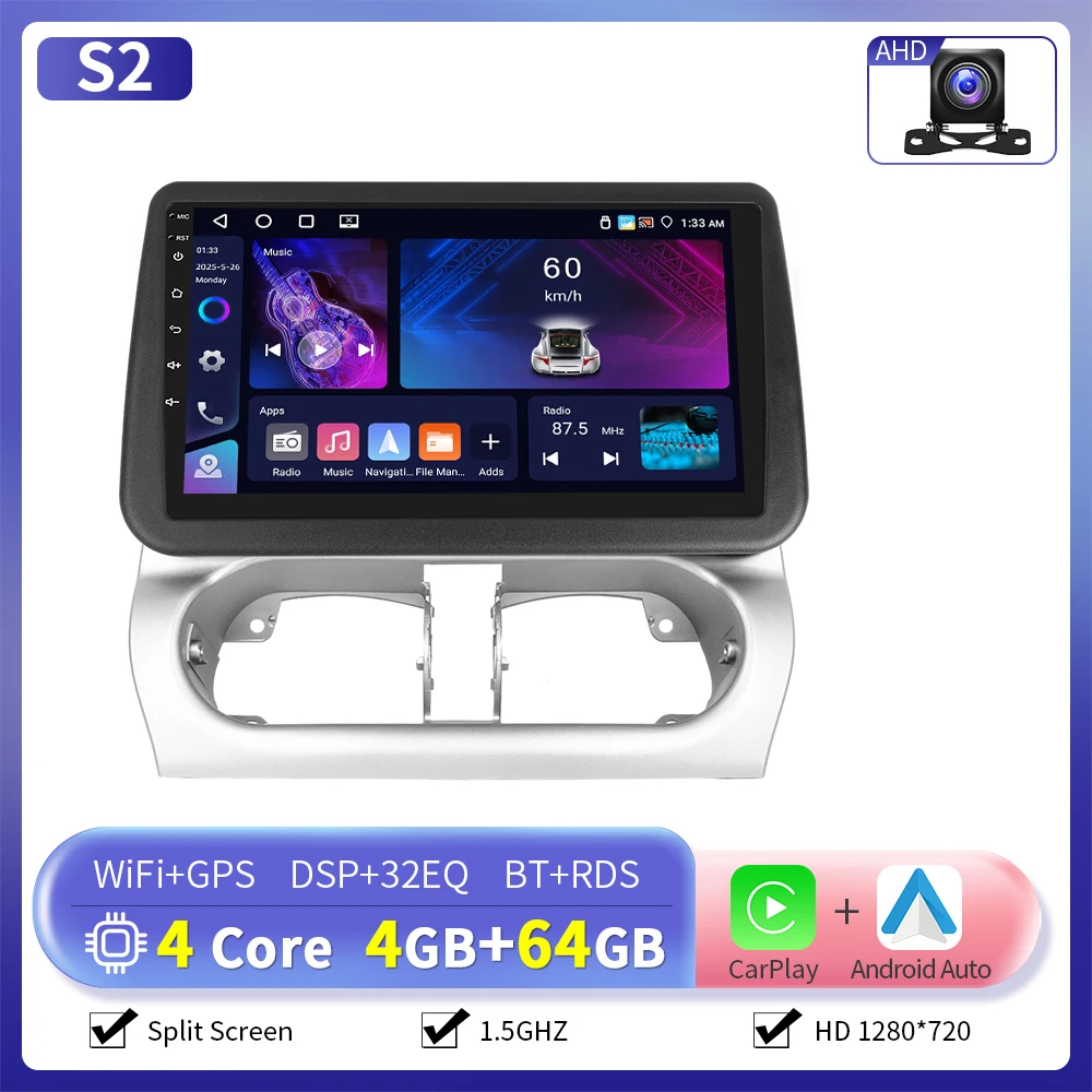 Camecho 9 "Draadloze Carplay Android Auto Radio Voor Opel Combo2001-2011/Crosa 2000-2006/Tigra 2004-2009 GPS Multimedia Speler - afbeelding 1