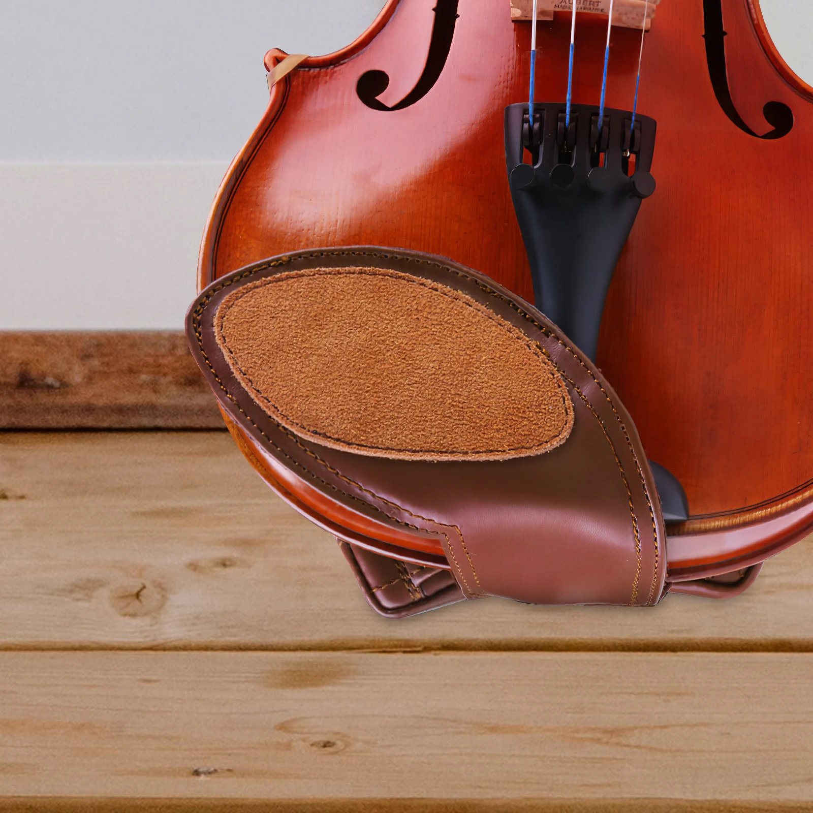 

Violin Chin Rest Pad 4/4 Size Brown Durable Anti Skid Sweat Absorption Violin Playing Accessory Shoulder Support Musical
