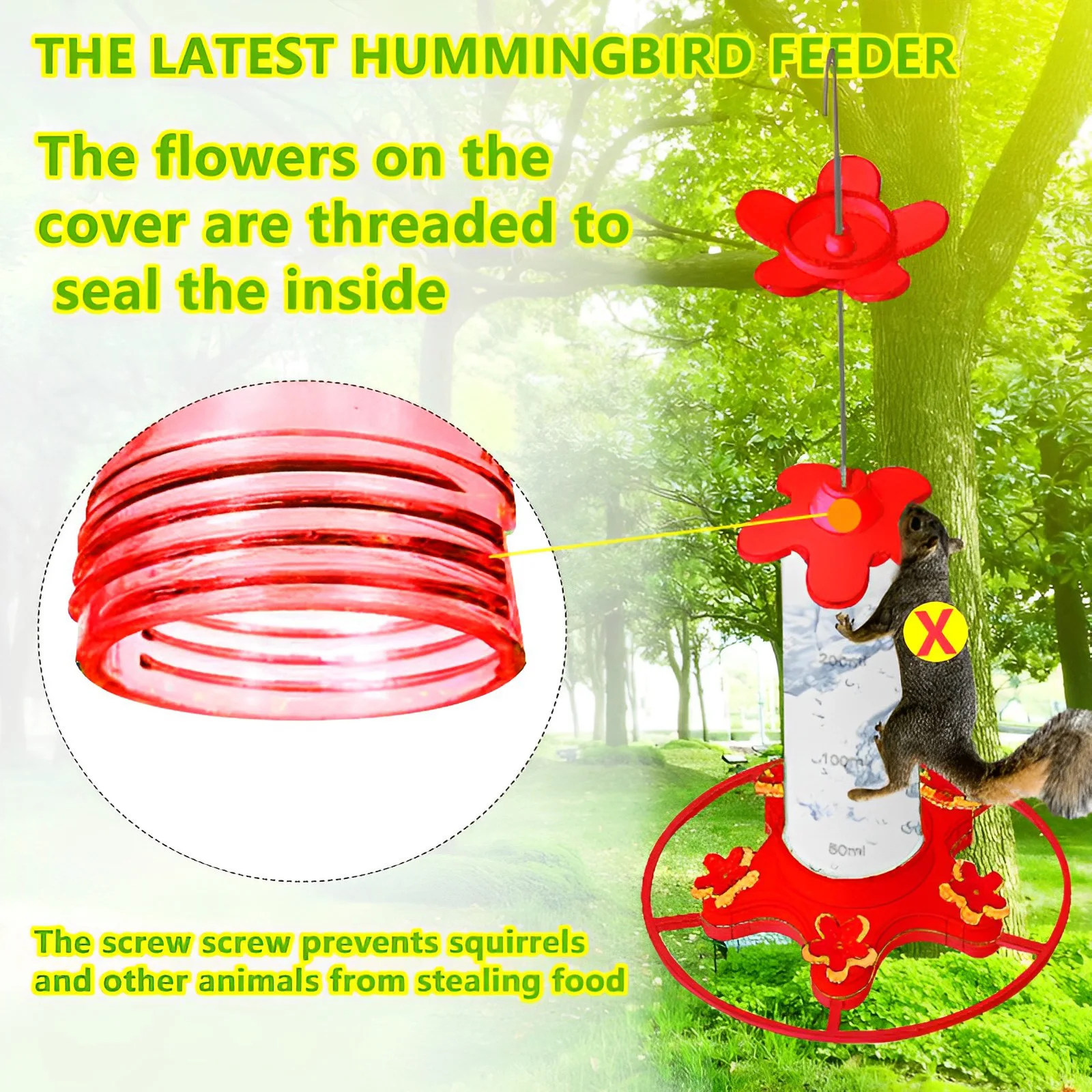 Bird Feeder Drinker Hanging Hummingbird Bird Feeder Anti-ants Leakproof Easy To Clean Outdoor Garden Decoration