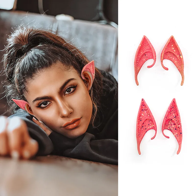 Halloween elf ear headwear cosplay makeup props cute and funny dressing decoration simulation ear photography props