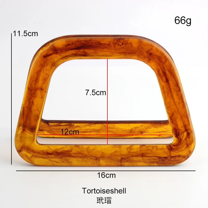 Tortoiseshell Resin Handle Fashion  Square Shaped  Bags Handbags For Leather Womon Bag Making Parts Square Shaped Handle