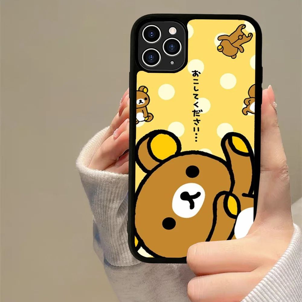 Cute R-Rilakkuma Phone Case Silicone PC+TPU For Samsung S10 20 30 22 23 24 Plus Lite Ultra Cover