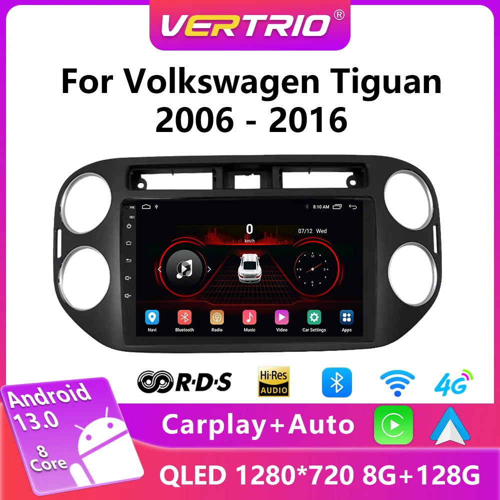 

Car Radio For Volkswagen Tiguan 2006-2016 Android 13 Multimedia Video Player Navigation GPS 4G Carplay 2Din DVD Stereo Head Unit