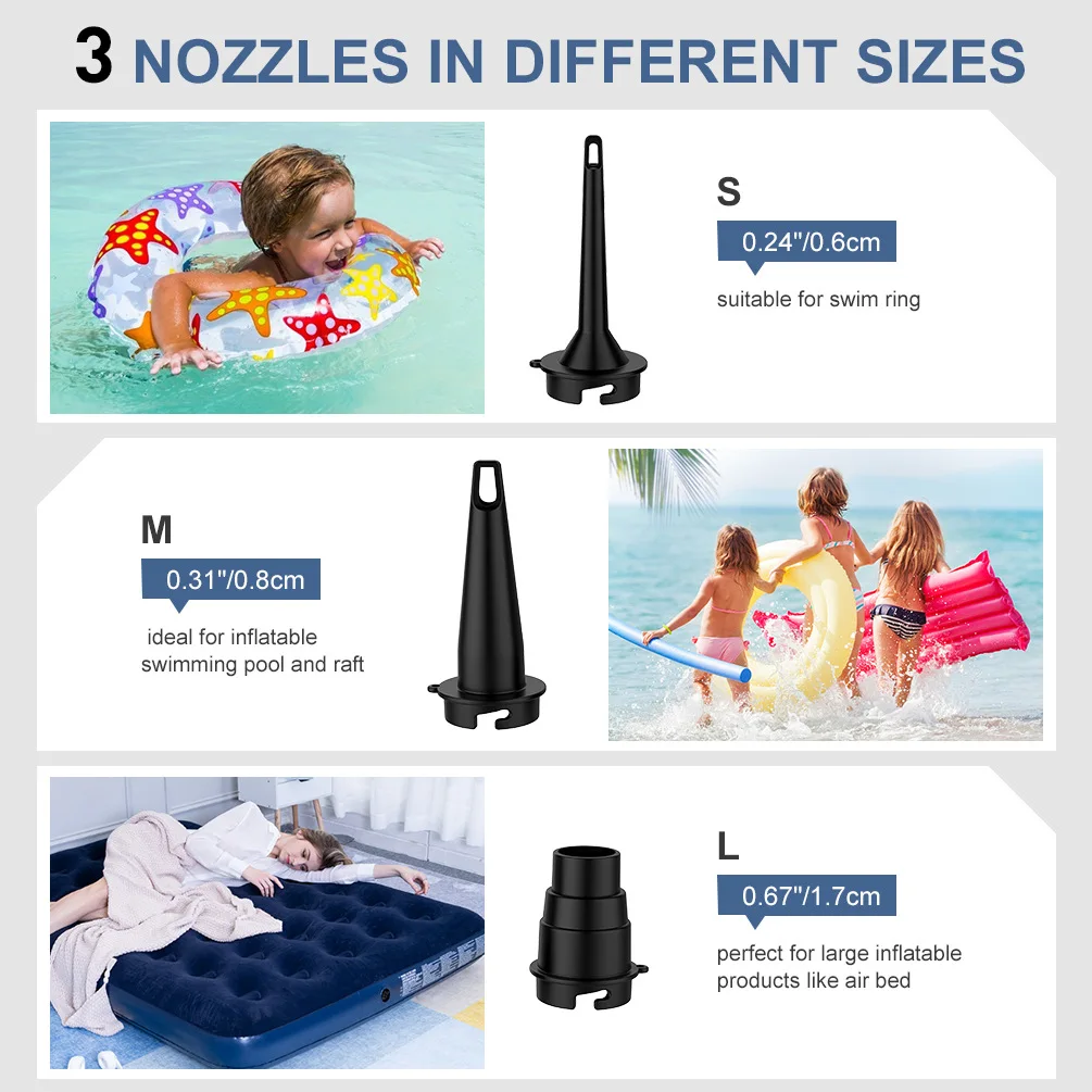 Portable Quick-Fill Air Pump 5000mAh Perfect Inflator / Deflator Pump for Air Mattress Bed Boats Swimming Ring