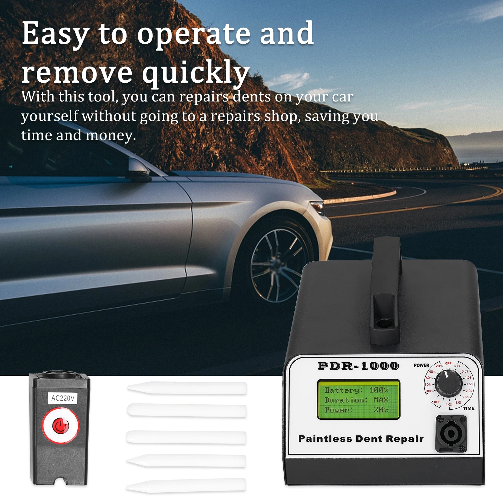 

Electromagnetic Adsorption Non-Destructive Repair Tool Auto Body Dent Repairing Device Time/Power Adjustable Dents Remover Tools