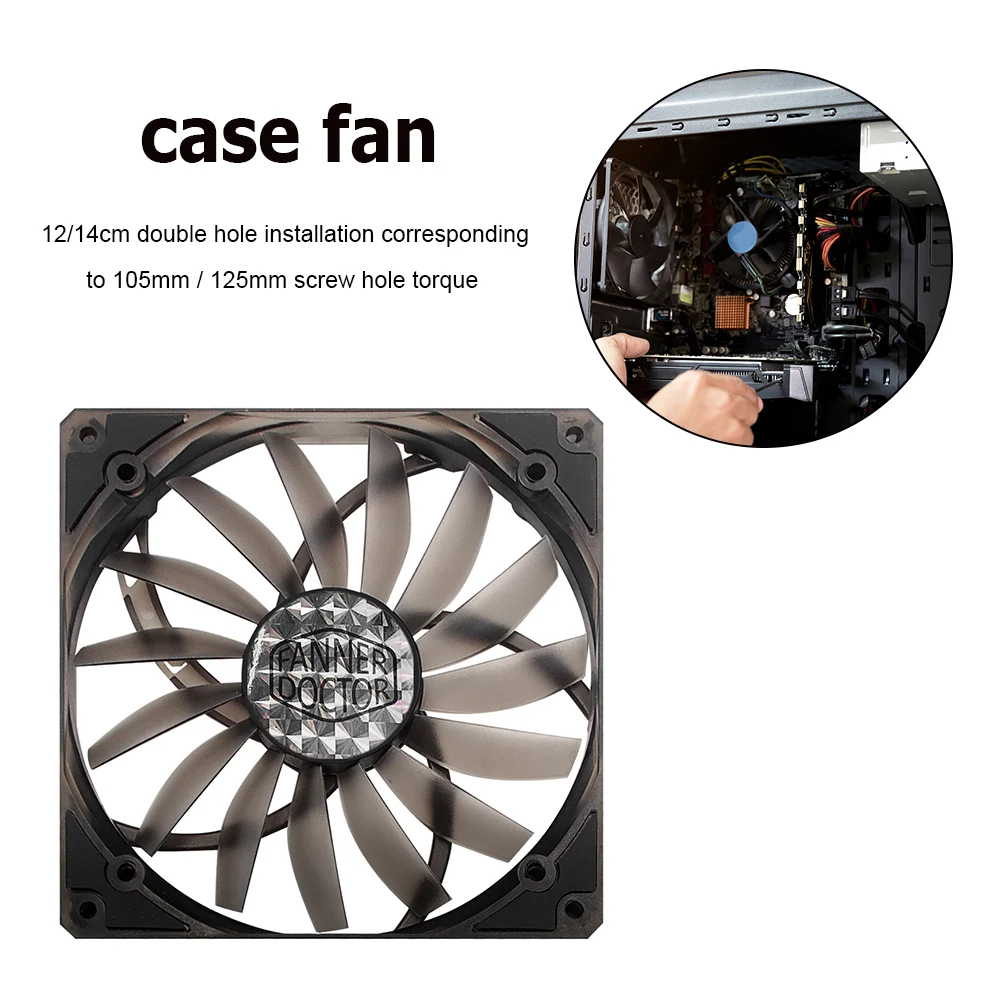 140mm RGB Chassis Cooling Fan 4Pin Heatsink Dissipation for Computer PC Desktop Computer Case Cooler Colorful Color Changing