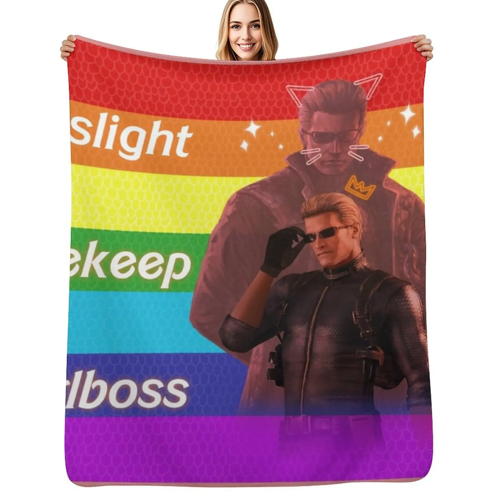 

Rainbow Wesker Throw Blanket Cozy Home Blanket Gift for Christmas Holiday