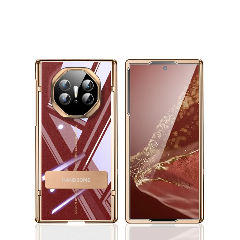 

Прозрачный жесткий чехол для телефона с гальванической рамкой из ПК для Huawei Mate XT, чехол с кронштейном