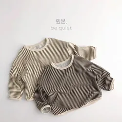 1 2 3 4 5years Girls Striped Long Sleeve T-shirt Autumn Clothes Loose Fashion Children Casual Crewneck Pullover Base Shirt Tops