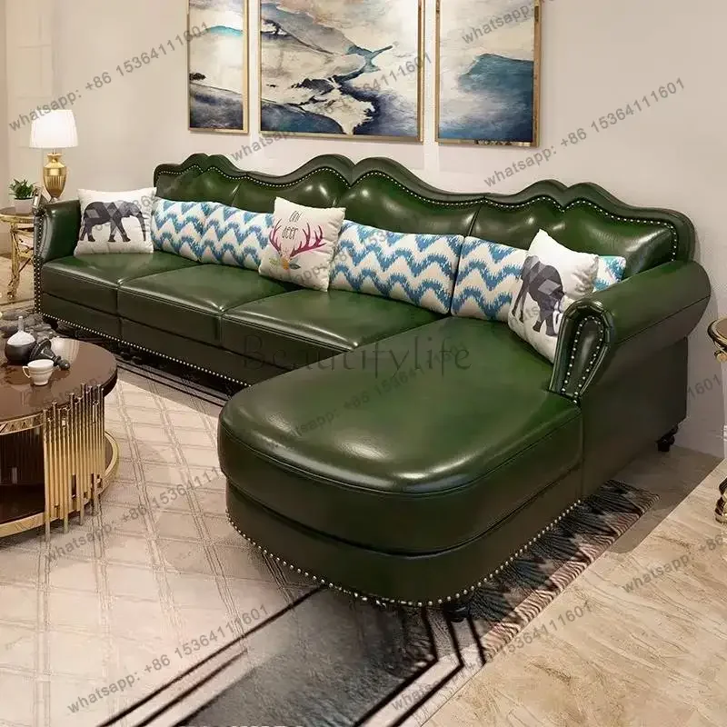 LJY Orange European Living Room Sofas High Back Dark Green Lazy Living Room Sofas Lounges Japanese Divano Soggiorno Sofa Furnitu