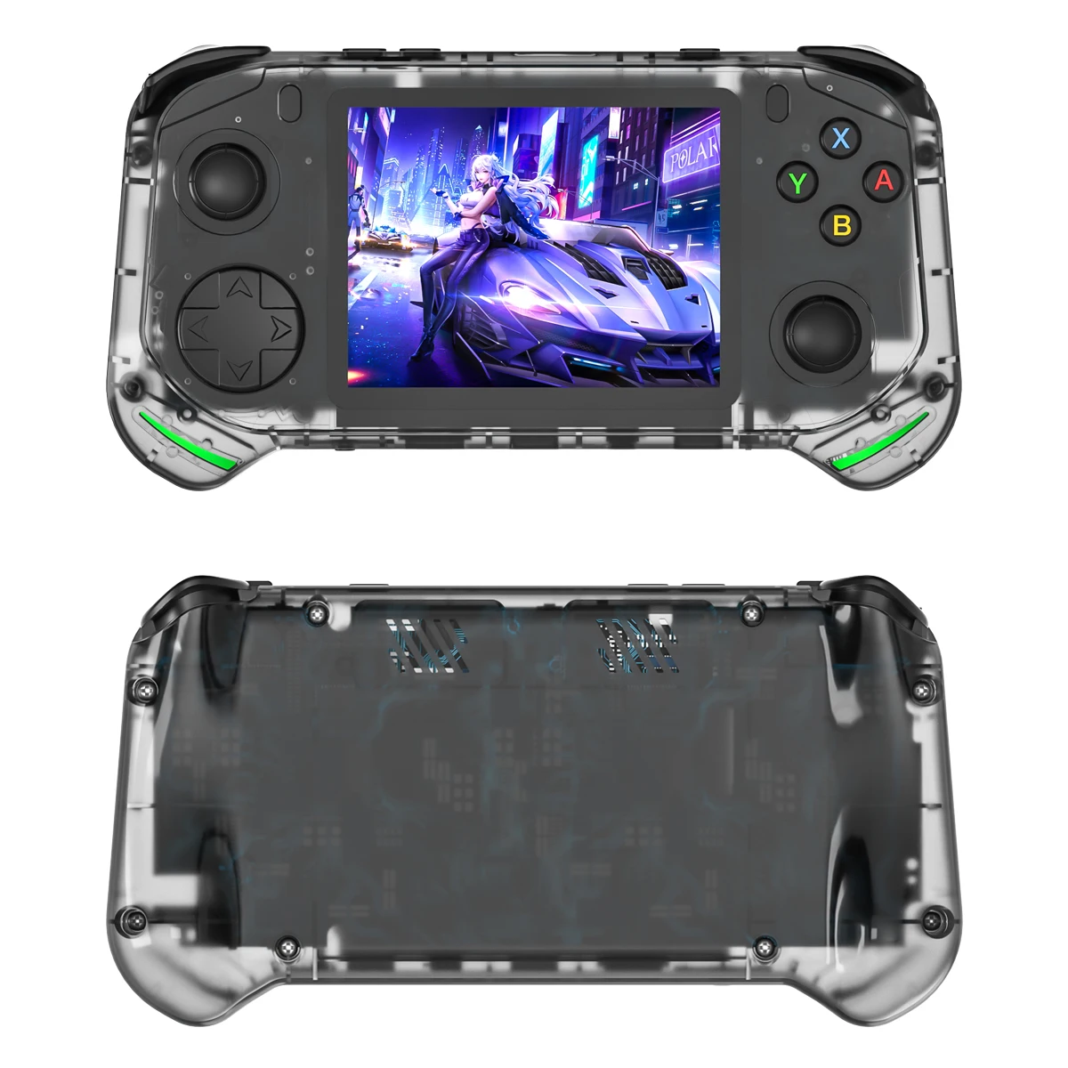 새로운 RX6H 레트로 핸드 헬드 비디오 게임 콘솔 Linux 시스템 3.5 인치 640*480 IPS 스크린 3000mAh 휴대용 포켓 비디오 플레이어 게임