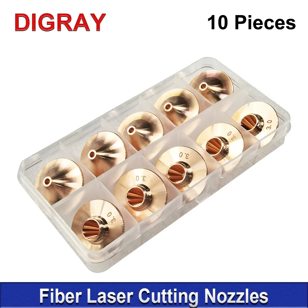 DIGRAY 10Pcs Laser Nozzles Single Double Layer Dia.32mm M14 Caliber 0.8-4.0mm For Raytools Precitec WSX Fiber Laser Cutting Head
