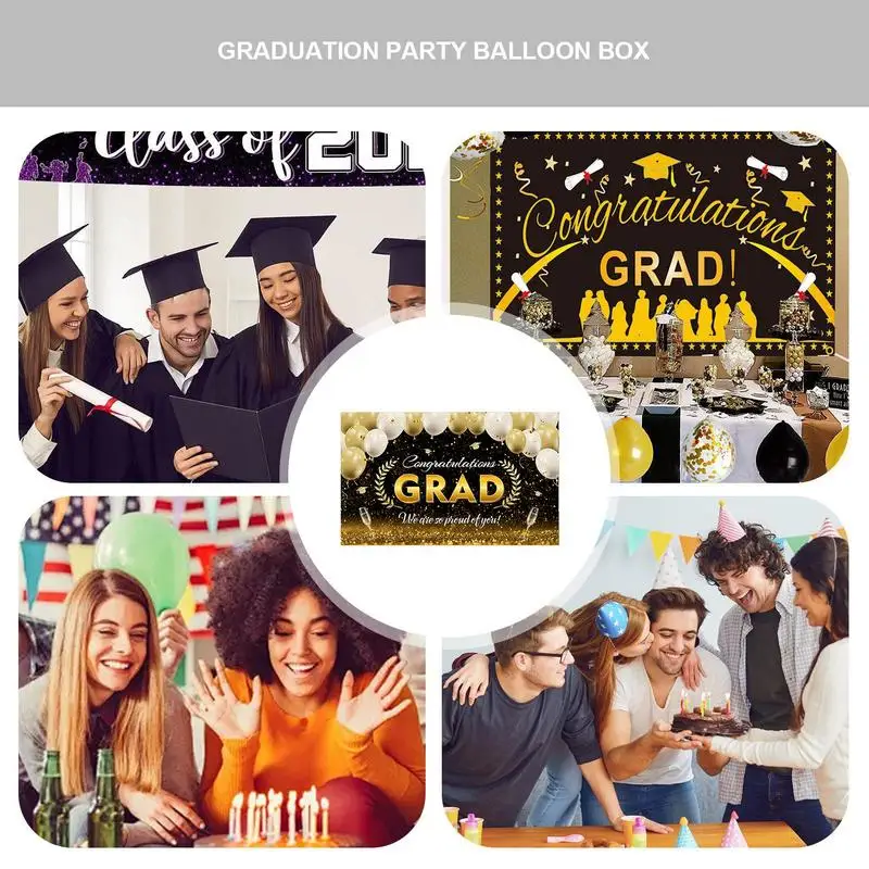 Congrats Grad Banner Waterproof Graduation Photo Backdrop Booth & Background Non-fade Graduation Banners Congrats Grad Party