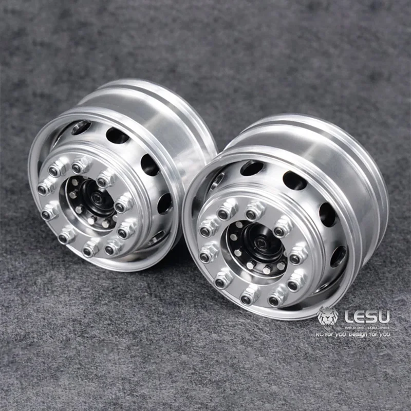 1/14 Truck LESU Tamiya Tow Head W-2018-A1 black wide wheels aluminum alloy front wheels mud head modification model