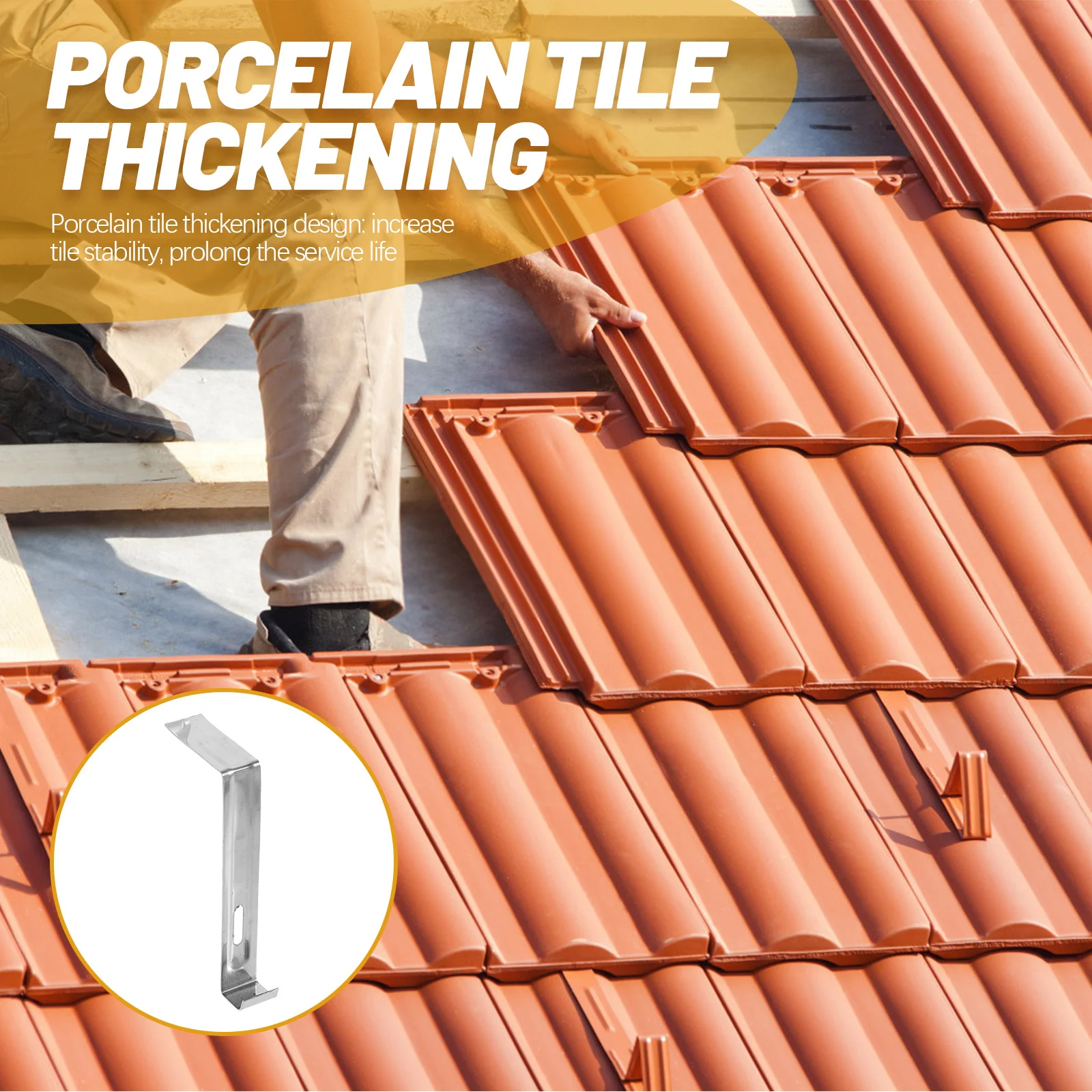 

20Pcs Heavy Duty Roof Hooks Stainless Steel Tile Clips for Preventing Shifting during High Winds and Heavy Rainfall Applications