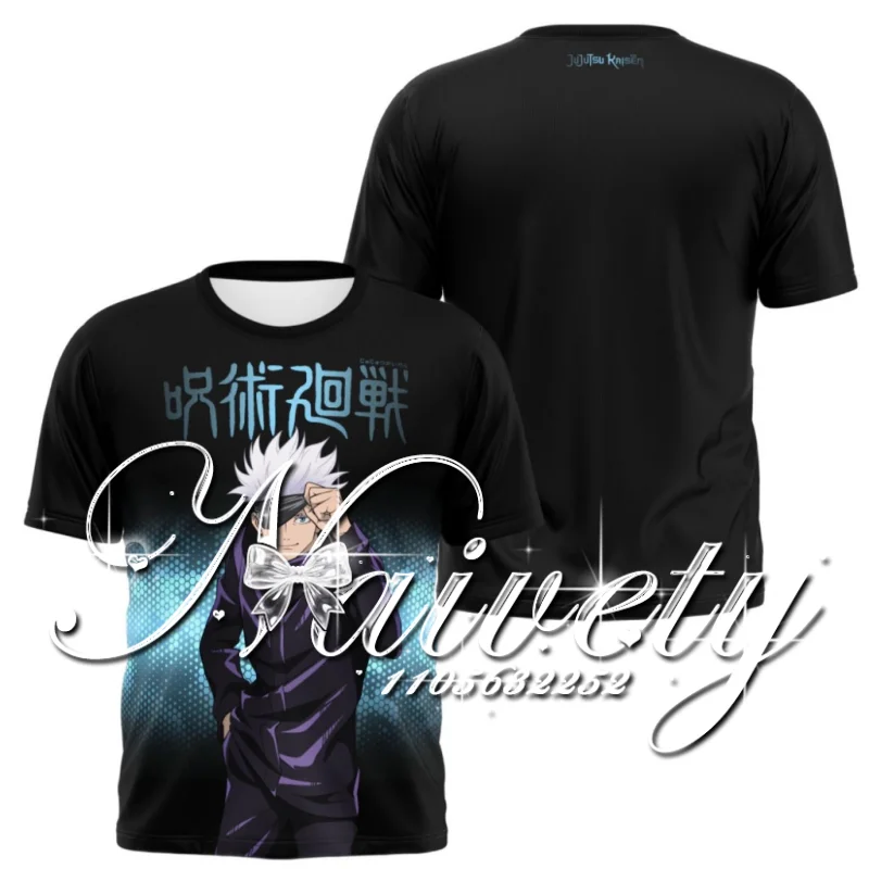 Summer New Jujutsu Kaisen Satoru Gojo 3D Print Quick Dry Breathable Sports T-shirt Unisex  Anime Fans Casual Short Sleeve Top