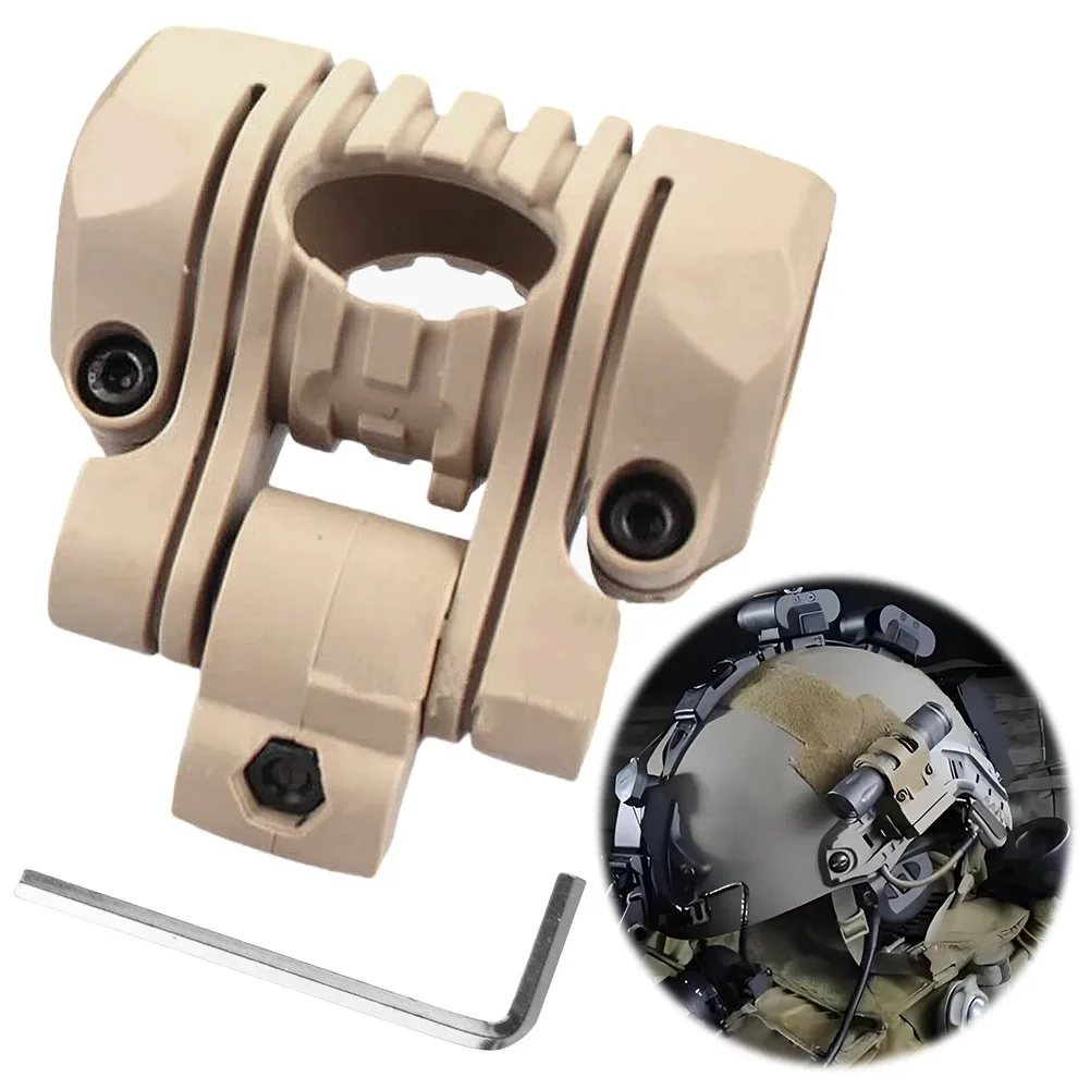 Tactical Helmet Flashlight Holder Mount 25mm Multi-Angle Torch Clip Bracket for FAST Helmet Accessories with Wrench Side Rail