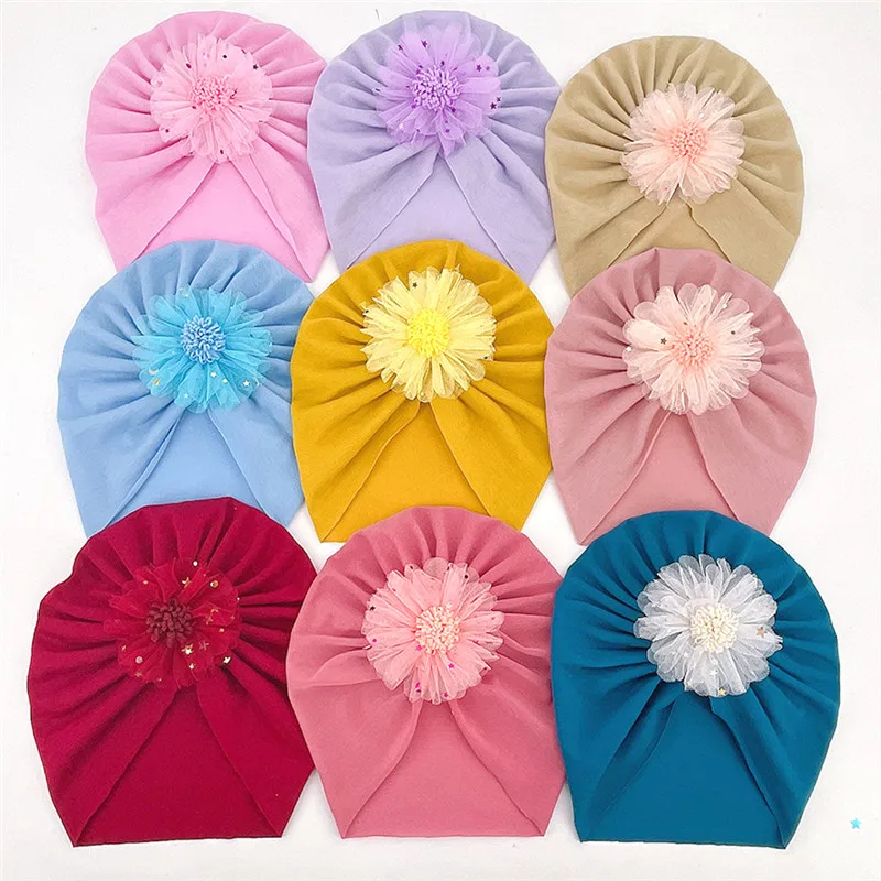 Newborn Toddler Kids Baby Girl Boy Turban Cotton Beanie Hat Winter Knot Solid Soft Cap