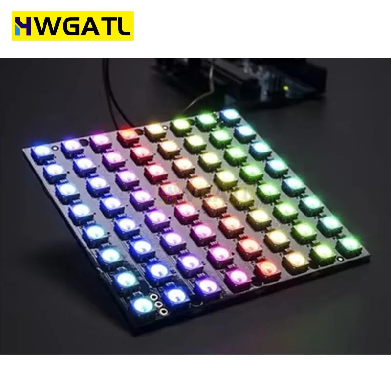 Placa de desenvolvimento de luz colorida com driver colorido embutido de 64 bits WS2812 5050 RGB LED