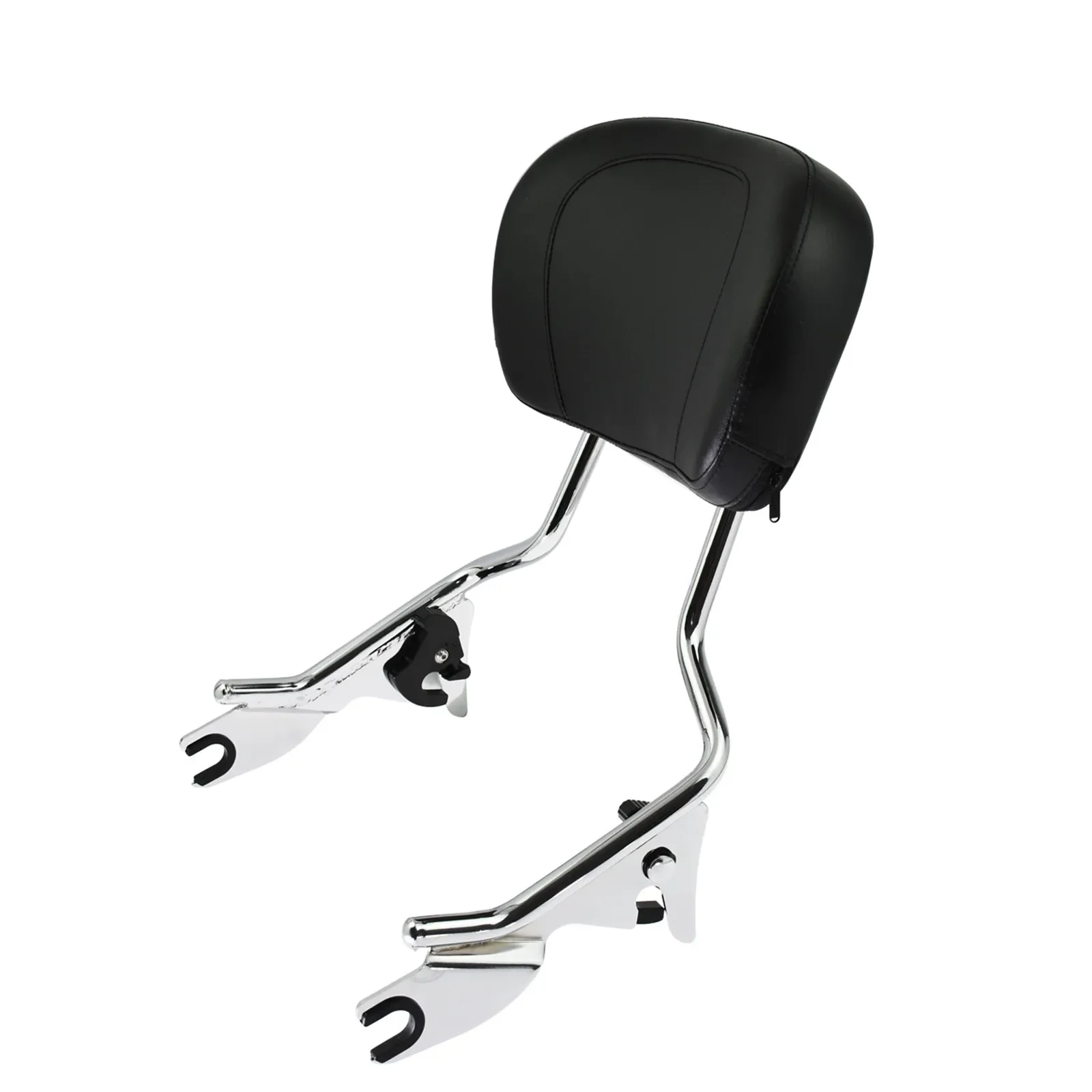 Motorcycle Detachable Sissy Bar Passenger Rear Backrest Pad Black/Chrome For Harley Touring Street Electra Glide Road King 09-22