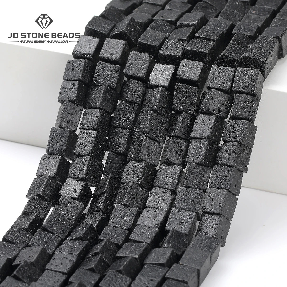 الجملة الحمم البركانية الطبيعية حجر مربع الشكل حبة فاصل فضفاض لصنع المجوهرات عقد دي اي واي سوار الإكسسوار 15 "بوصة #1