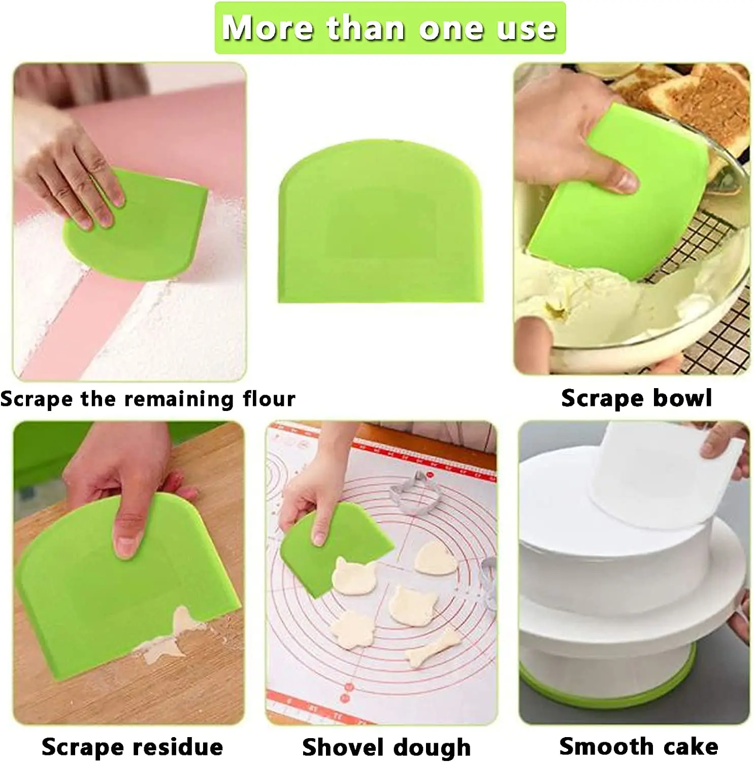 Xiaomi Plastic Dough Weight Cutter Kitchen Cake Cream Spatula Food-Grade Flexible Scraper Multipurpose Baking Pastry Tools