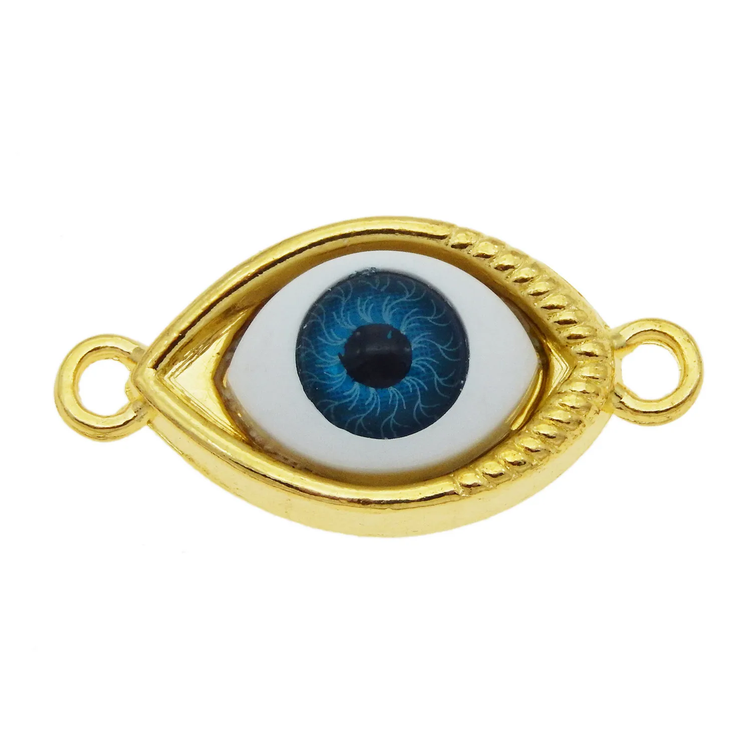10Pcs Alloy Pendant Connector 3D Evil Eye Cabochons Design Jewelry Charms Halloween Necklace Bracelet Making Supplies 30x15mm