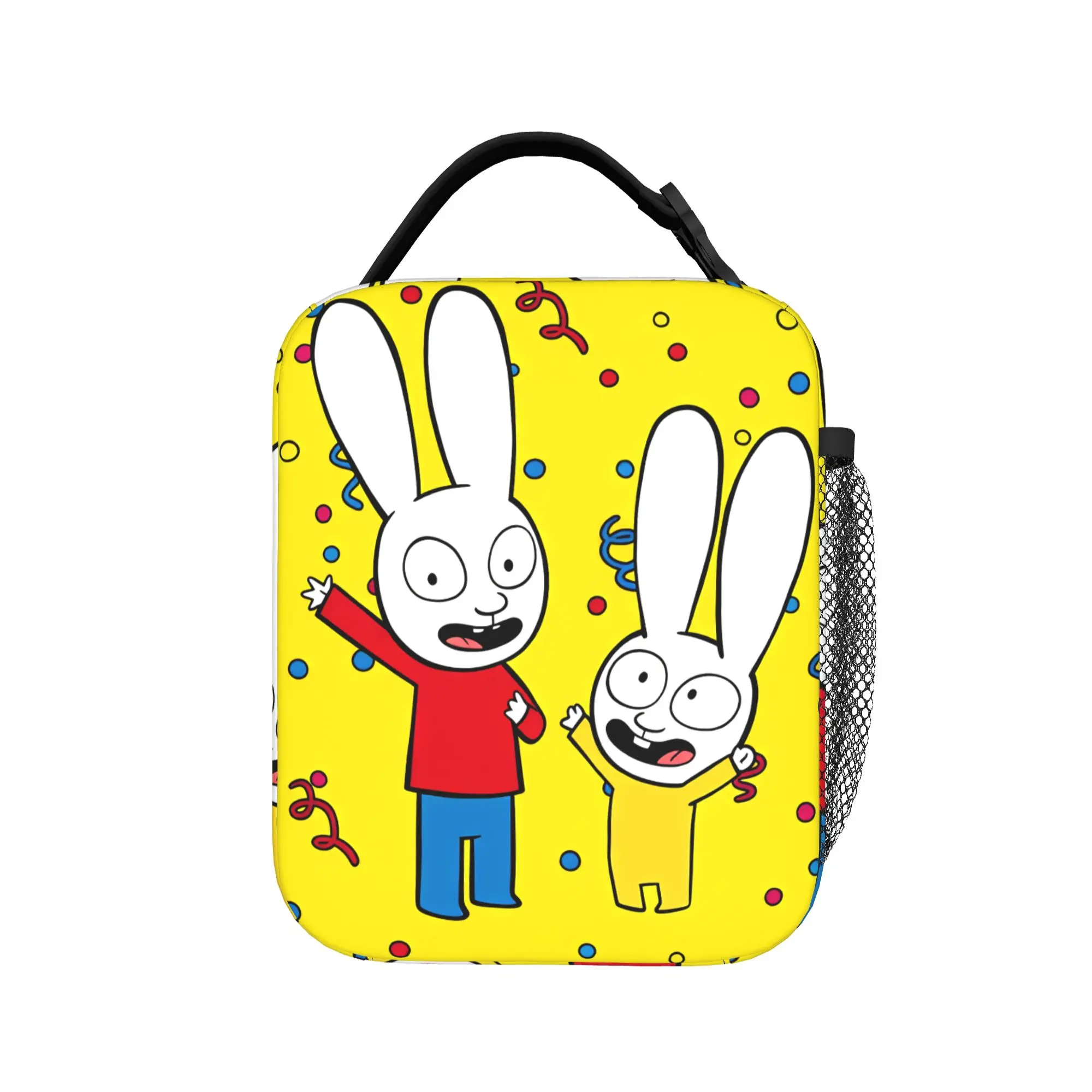 Simons Super Rabbits   Lunch Bag For Women  Custom Lunch Box Funny Picnic Cooler Bag Portable Oxford Tote Food Bags
