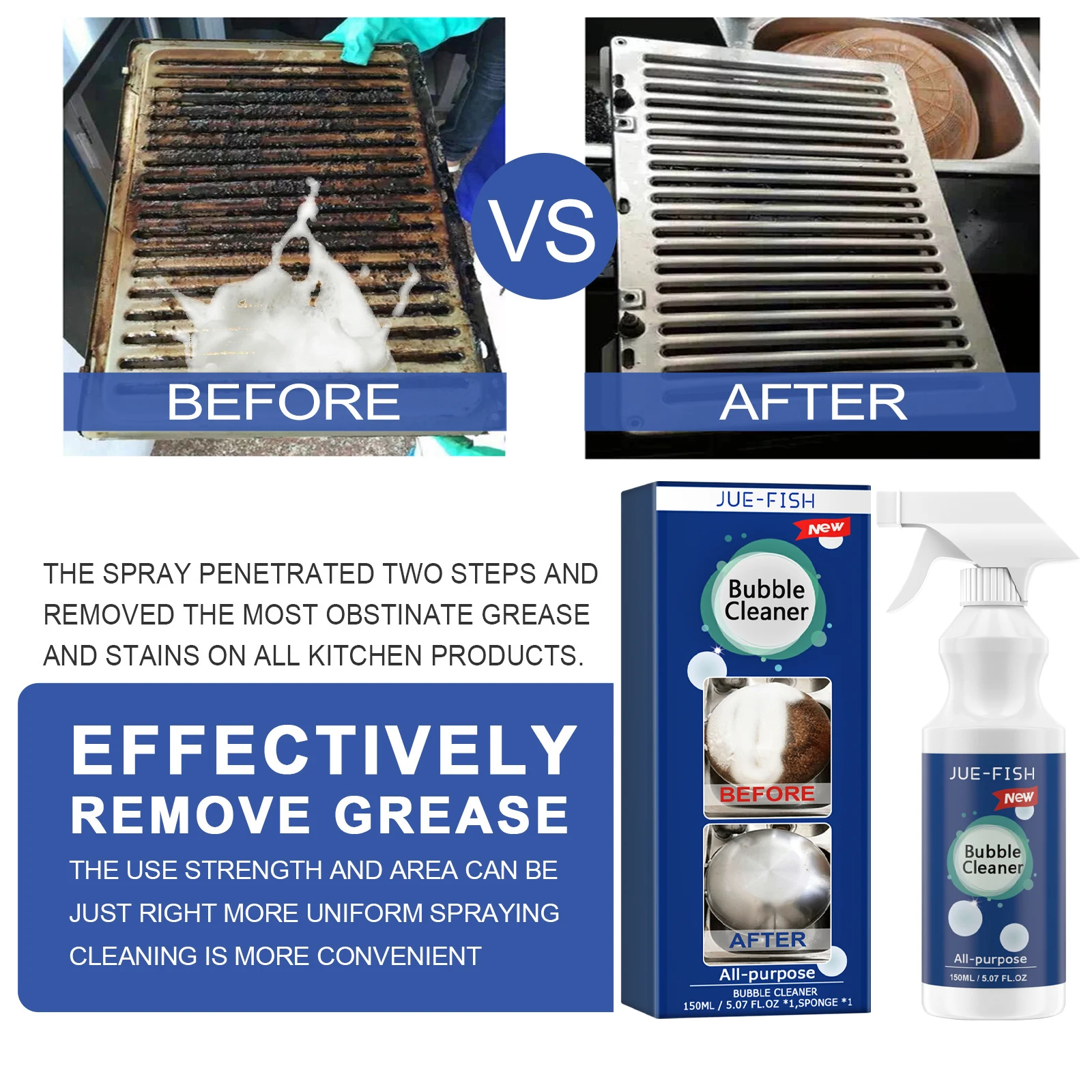 Clean concentrated grease Remove stubborn grease Strong stain remover Kitchen Heavy oil cleaner for the kitchen