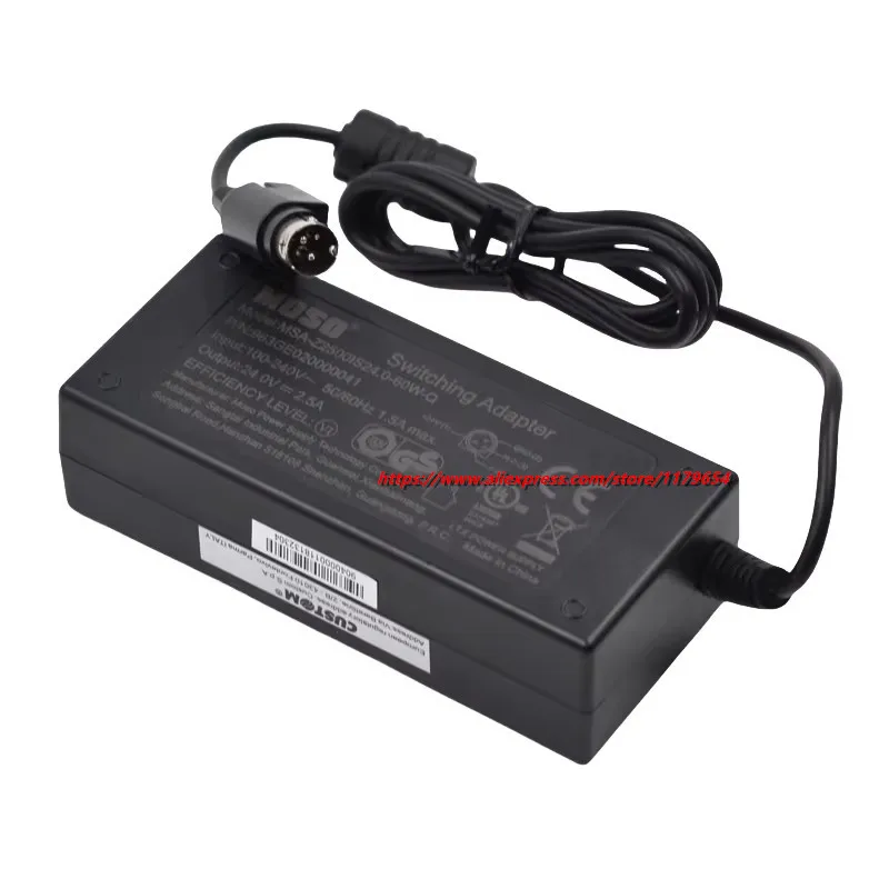 Genuine MOSO MSA-Z2500IS24.0-60W-Q Power Supply AC Adapter 24V 2.5A 60W 3-PIN Plug Printer Power Charger
