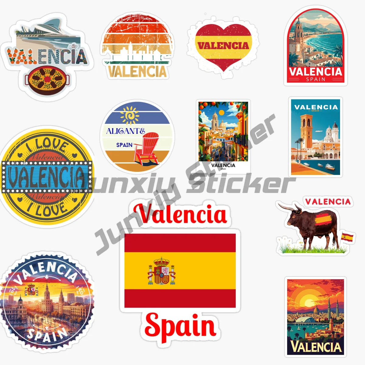 

VALENCIA Spain Scenery Car Sticker Vinyl Self-adhesive Decal Waterproof Sun Protection