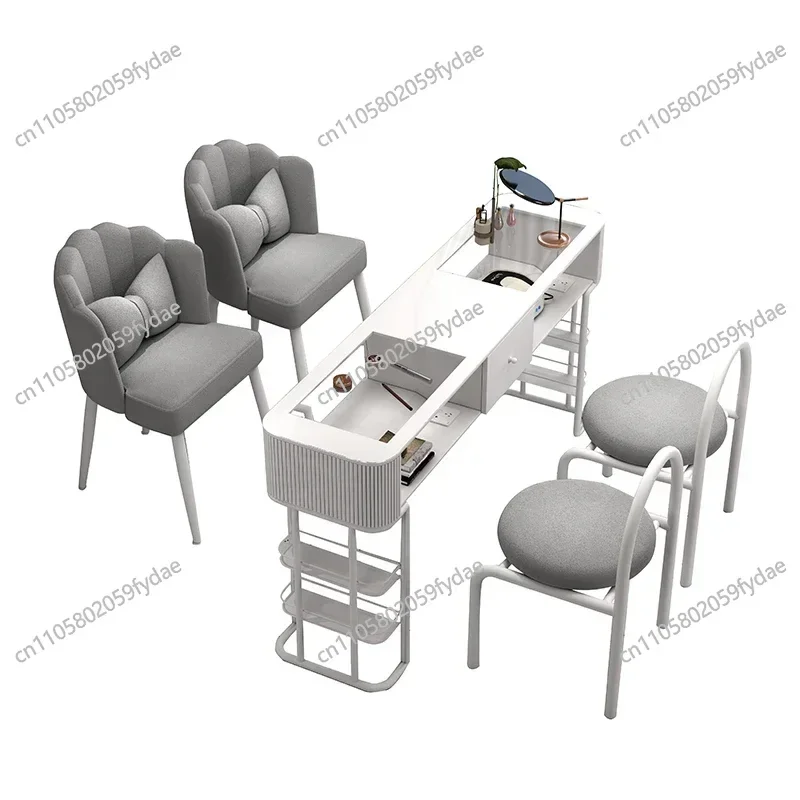Luxury Glass Nail Table Organiser White Equipment Nail Table Nordic Cleaner Modern Scrivania Per Unghie Home Furniture