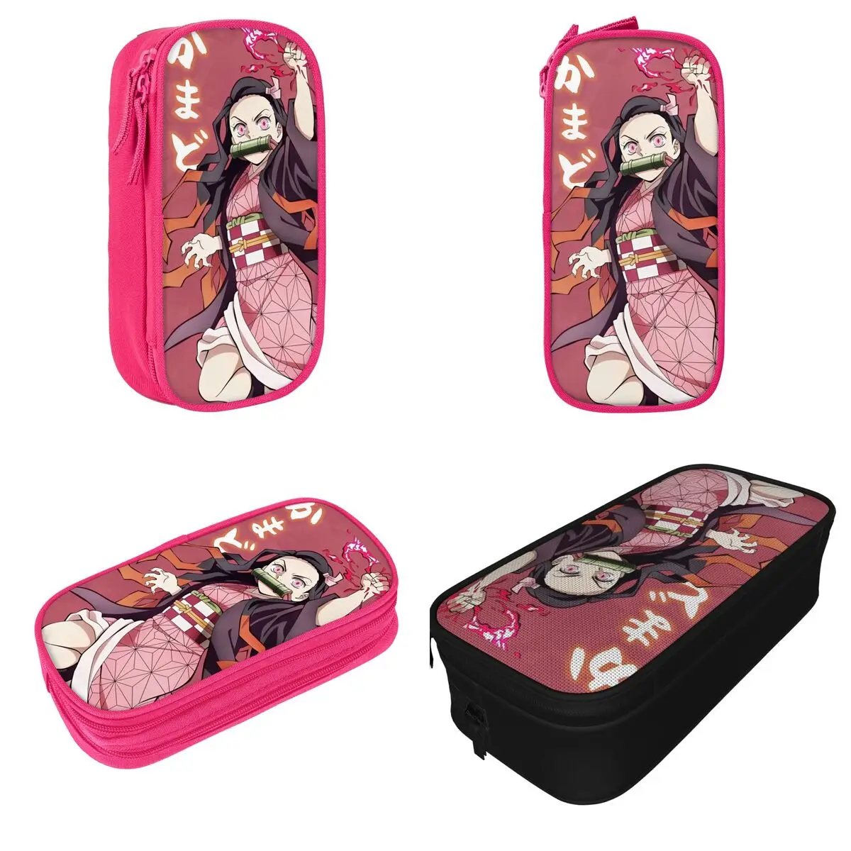 Fashion Nezuko Kamado Anime Demon Slayer Pencil Case Pencil Pouch Pen for Girls Boys Large Storage Bag Office Gifts Stationery