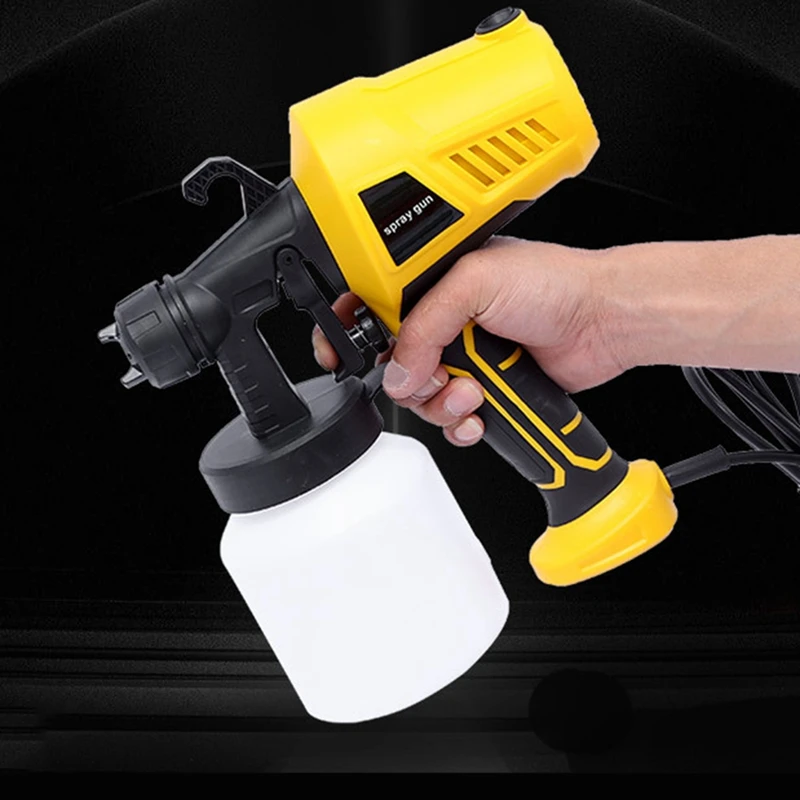 1 Stück 800ml Sprühen Elektro-Sprüh werkzeuge 500w Haushalts farbe Sprüh gerät gelbe Durchfluss regelung Airbrush-Sprüh werkzeug EU-Stecker