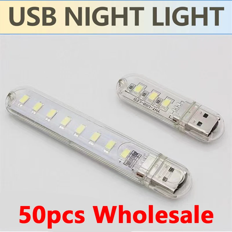 

50pcs 3LEDS 8LEDS Mini Portable USB Lamp DC 5V Camping USB Lighting Read Light For PC Laptop Mobile Power Bank Gadget Wholesale