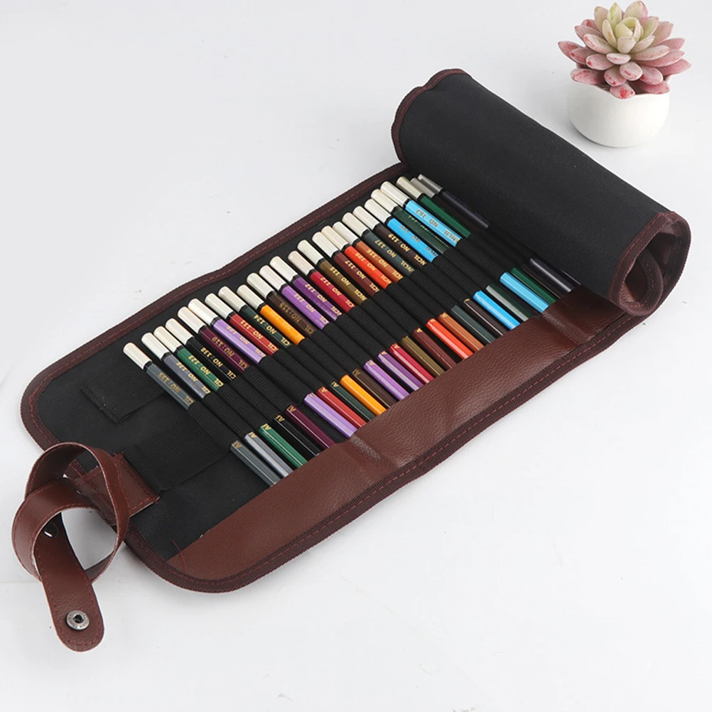 

Colored Pencil 36 Holes Canvas Pen Wraps Fabric Pouch Storage Draw Paint Brush Large Rollable Pen Case Capacity Roll Up