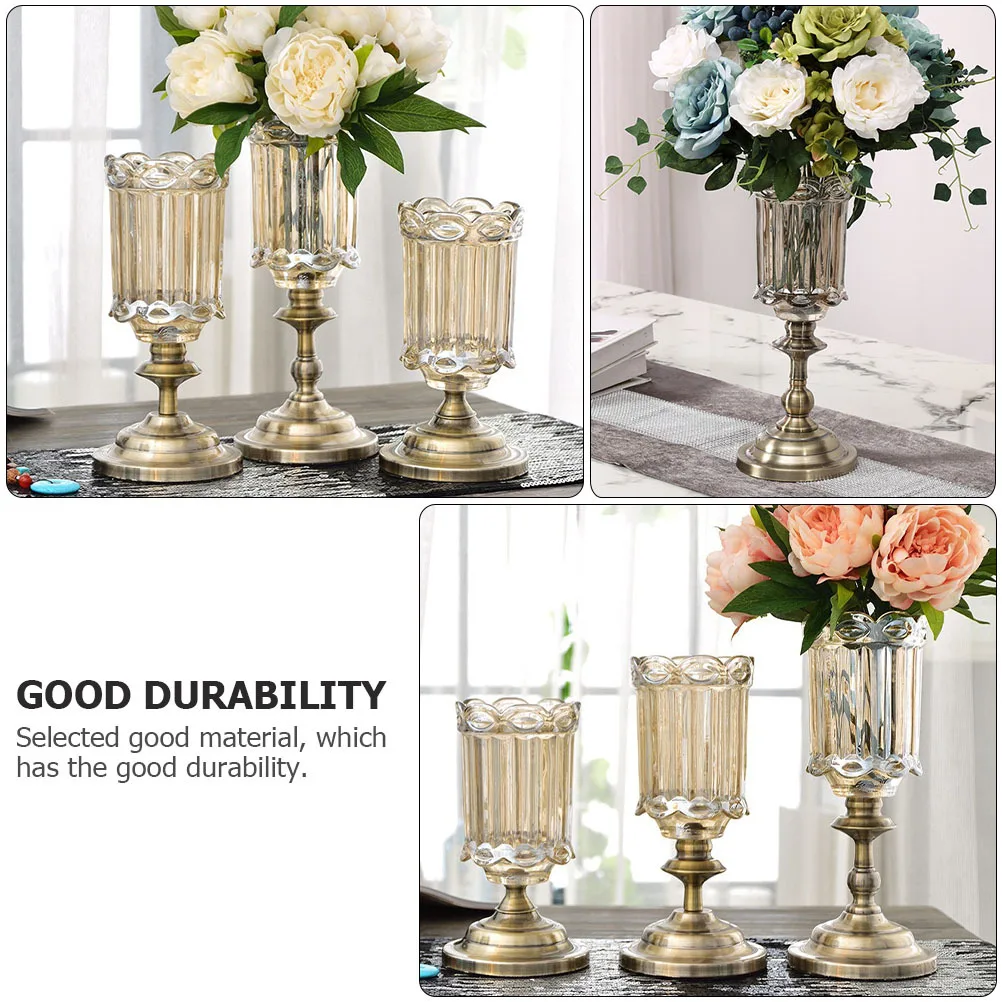 

1Pcs Sophisticated Glass Vase Classical Design Flower Arrangement Holder Desktop Adornment for Office Or Home Environment