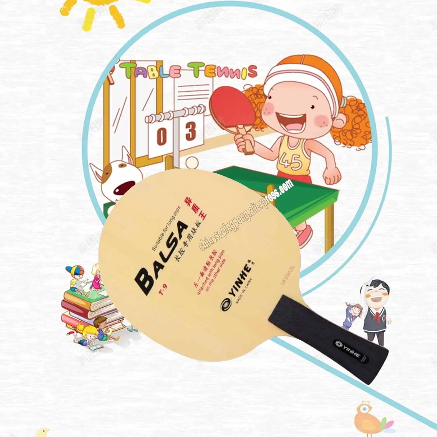 

YINHE T-9 T9 Balsa Table Tennis Blade Asymmetric Structure Light Racket Carbon Ping Pong Bat