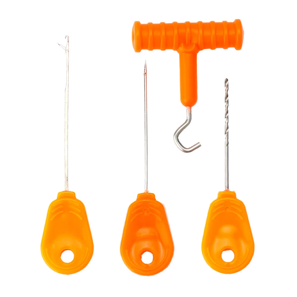 Hirisi BT06 4 Stuks Karpervissen Aas Naald Met Opbergdoos Professionele Aas Threading Gereedschap Karpervissen Vissen Accessoires