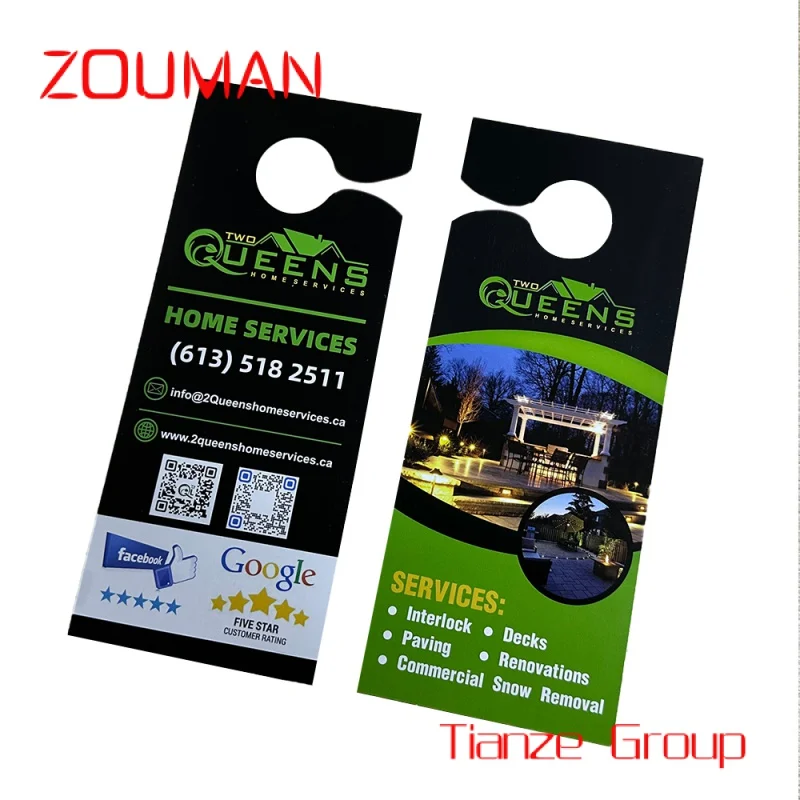 Hot Promotie Custom Goedkope Onroerend Goed Papier Kartonnen Printknop Opknoping Reclame Flyer Hanger Flyer Flyer Voor Hotel