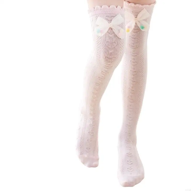 

H55B Дышащие весенние носки, хлопковые носки выше колена, эластичные носки для школьников