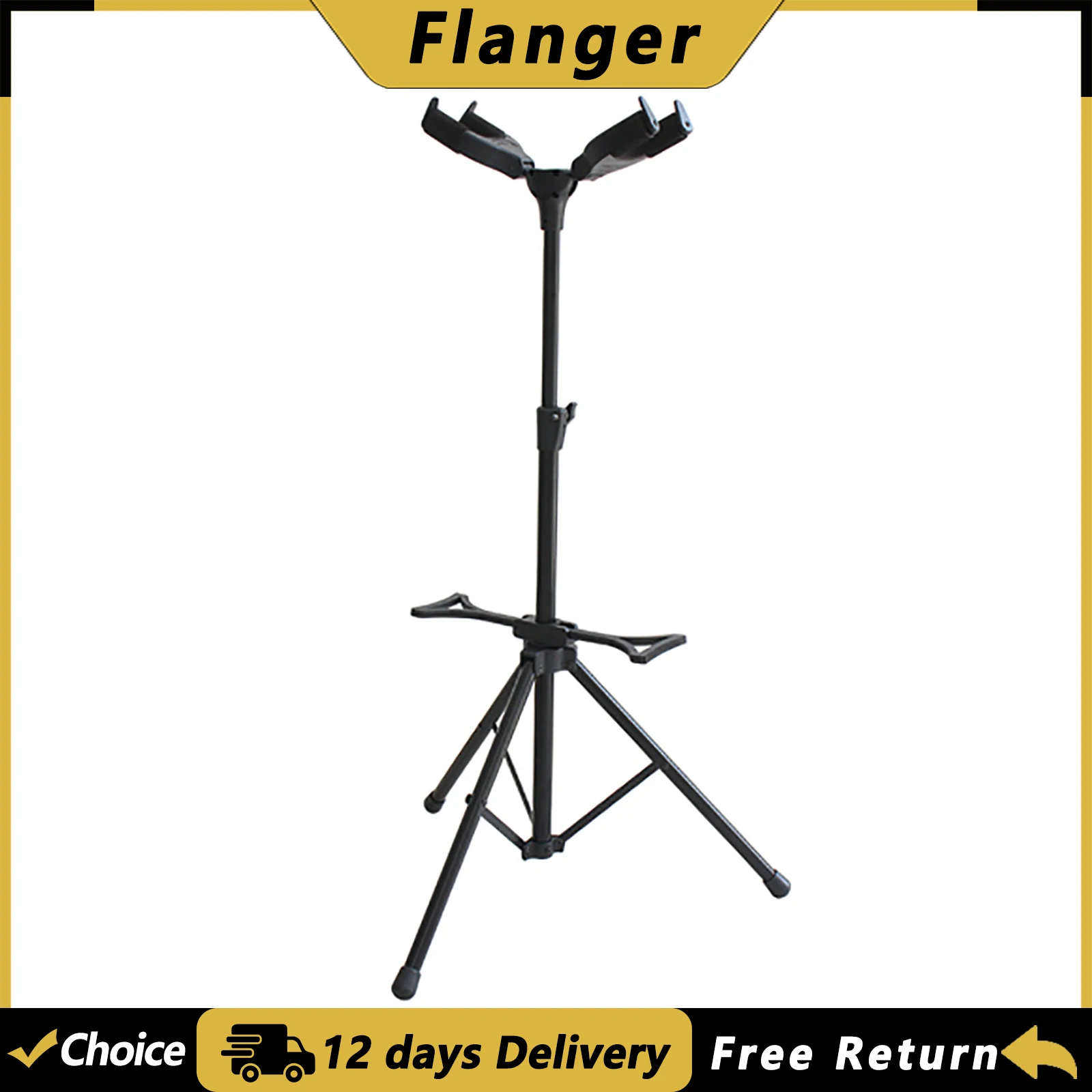 Flanger FL-08D Guitar Stand Dual Head Upright Metal Stand for Guitar Bass Violin Banjo Mandolin Guitar Parts & Accessories
