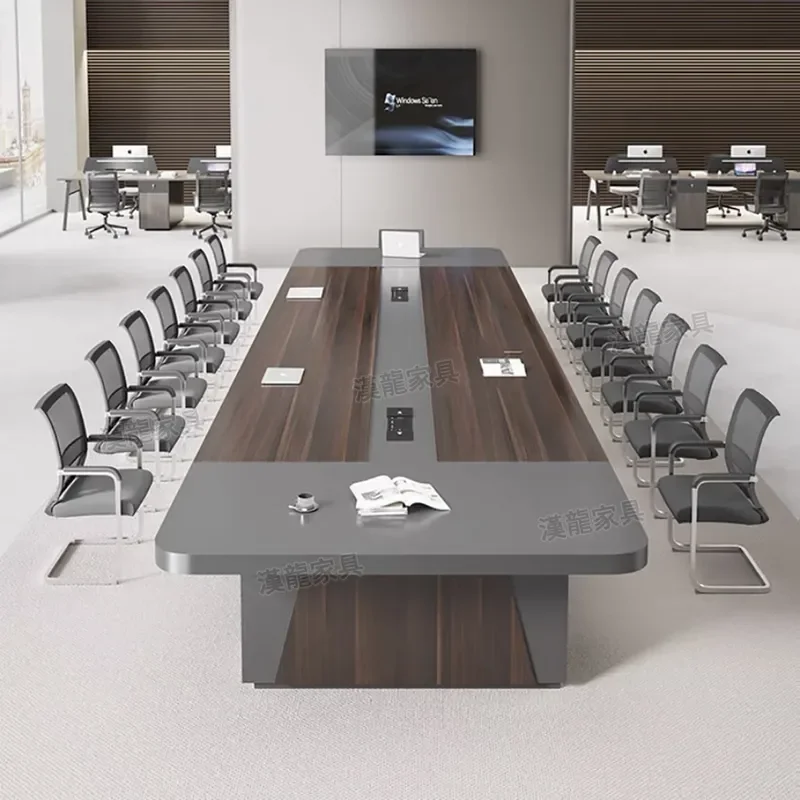 for Office Furniture Conference Table Long Simple Modern Large Negotiation Rectangular Board Room and Chair Combination