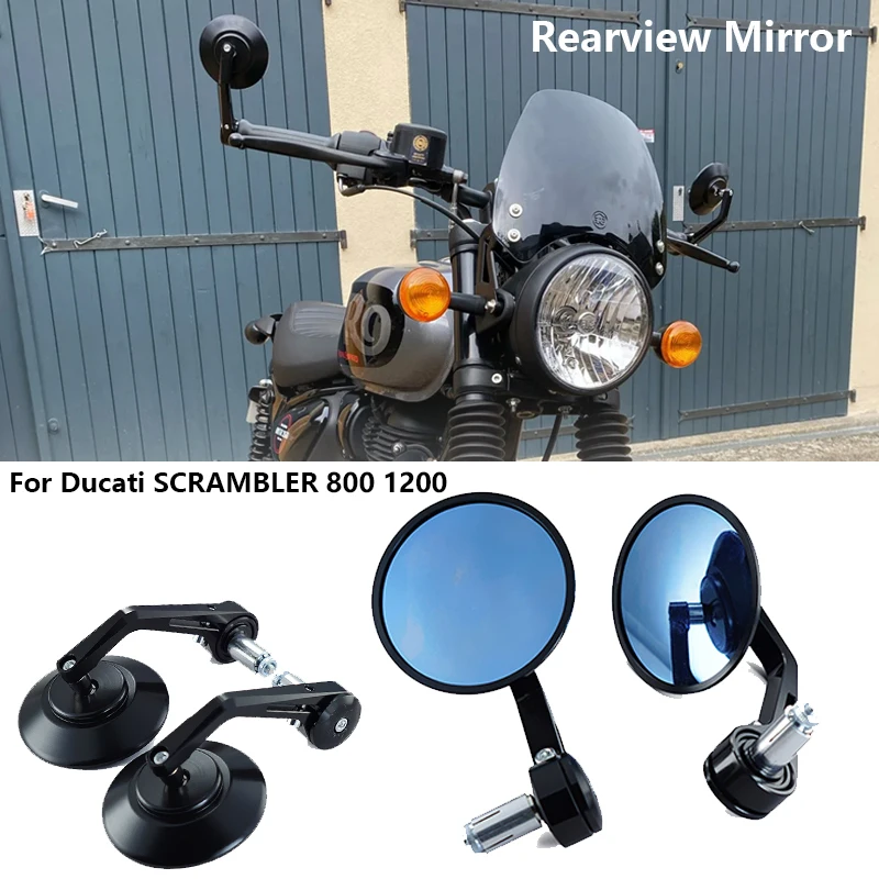 

Fit For Ducati SCRAMBLER 800 2015 2016 2017 2018 Scrambler 1200 Motorcycle Rear View Side Mirrors Handle Bar End Mirrors