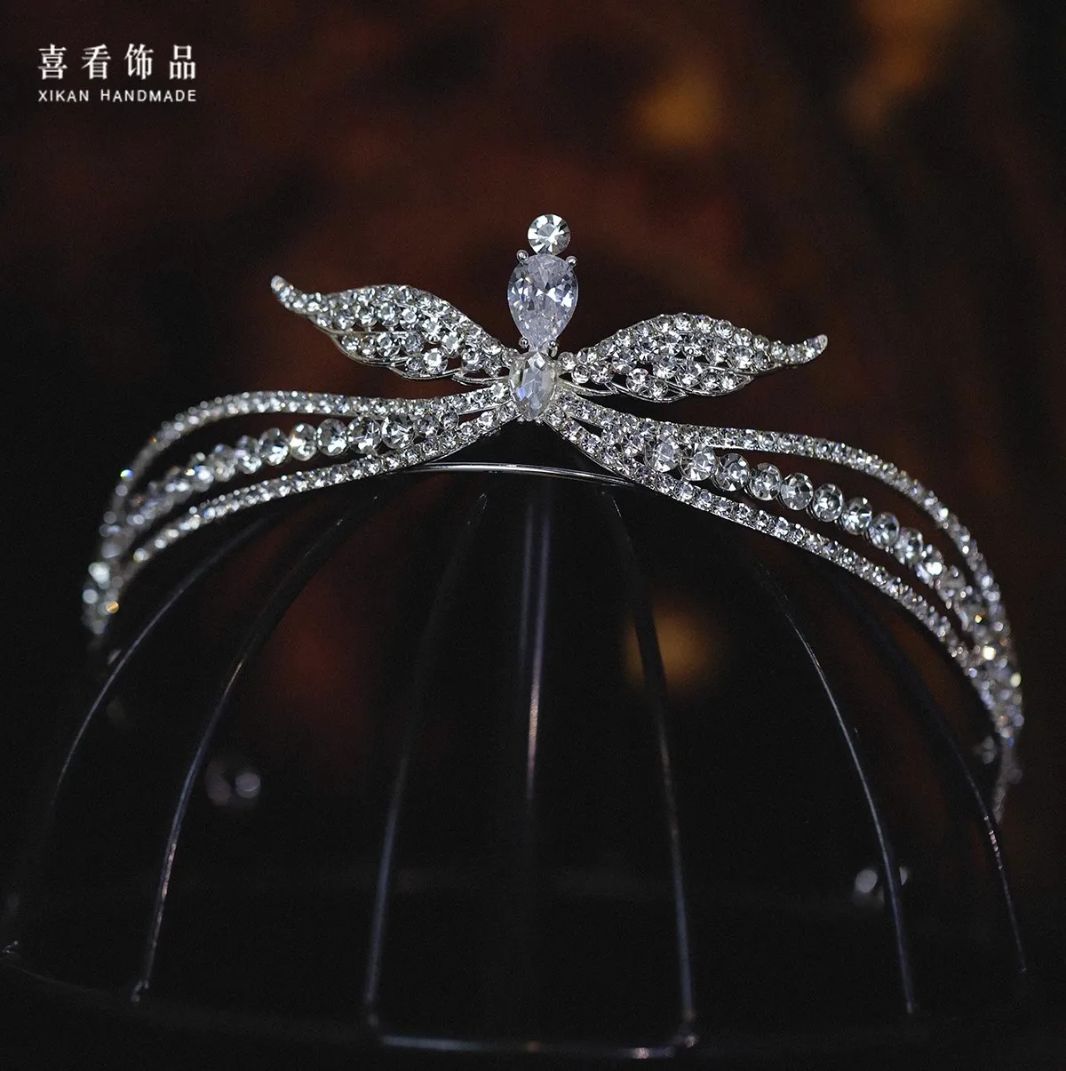 

CC Mini Crown Women Hair Accessories Wedding Hairbands Engagement Headpiece Bridal Dress Wing Shape Tiaras Headdress Party AN084