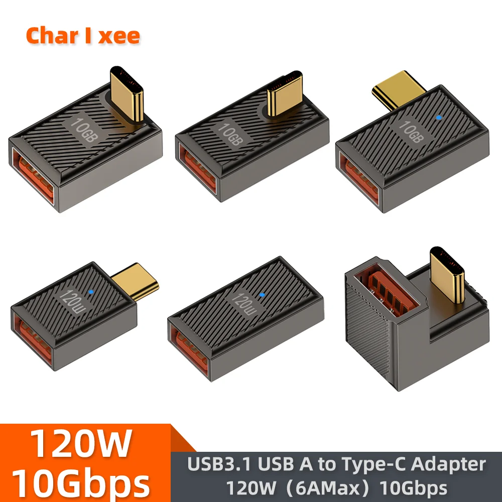 Adaptador USB 3,1 tipo C a USB, conector de 120W, convertidor OTG tipo c, Adaptador de transferencia de datos de carga rápida, USB tipo C para Macbook
