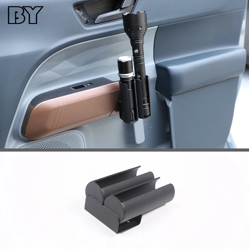 For Ford Maverick 2022-2023 Carbon Steel Black Car Interior Door Flashlight Holder Car Accessories Interior