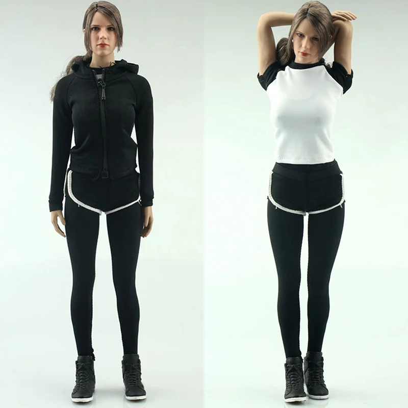 

FA007 1/6 Female Figure Accessory Yoga Clothing Fitness Wear Hoodie Sweatshirt Sweatpants Suit Clothes Set for 12'' Body Collect