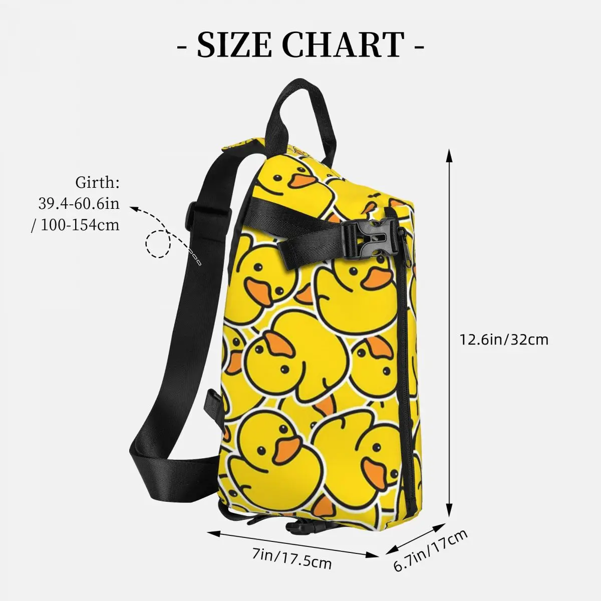 Yellow Classic Rubber Duck Chest Bag Men Sling Crossbody Backpack Chest Bag Travel Hiking Daypack Shoulder Bag